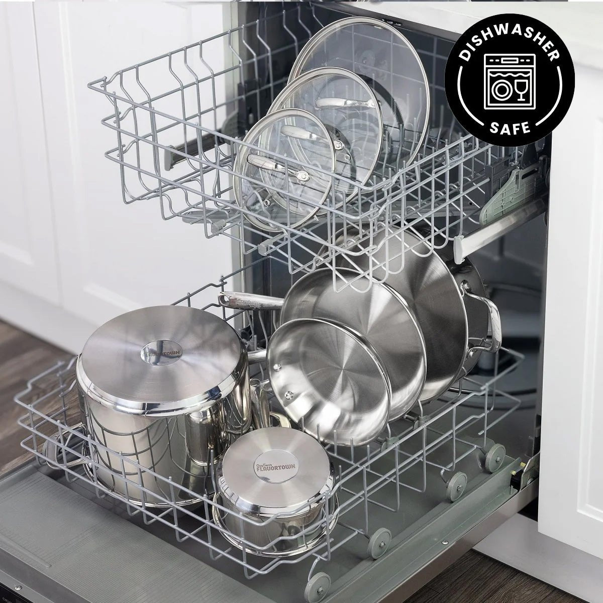 Flavortown Stainless Steel Cookware is Dishwasher Safe