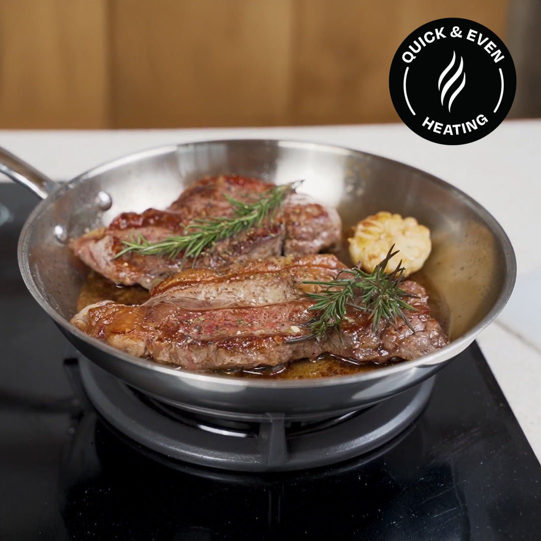 Flavortown Stainless Steel Cookware has Quick Even Heating