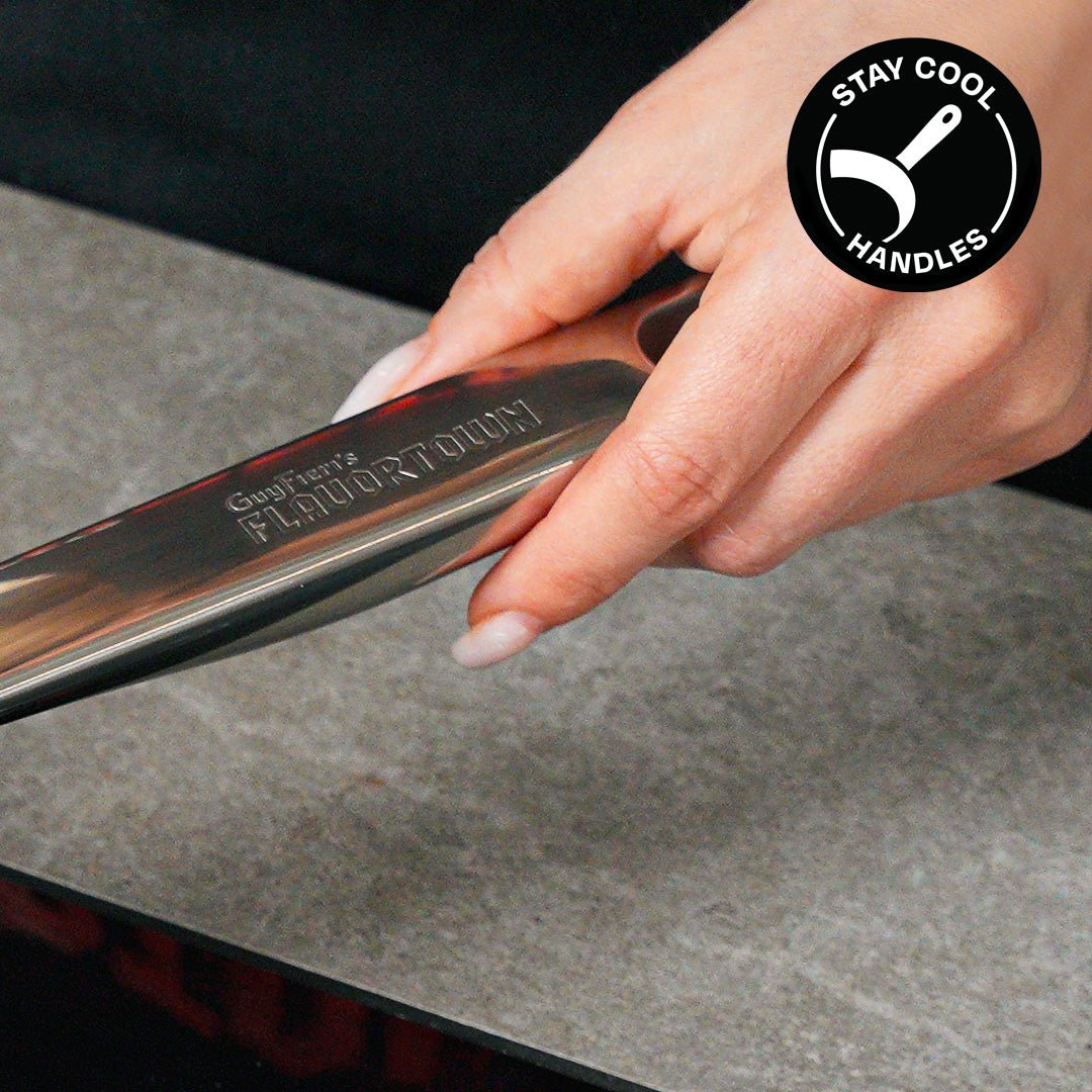 Flavortown Stainless Steel Cookware has Stay Cool Handles