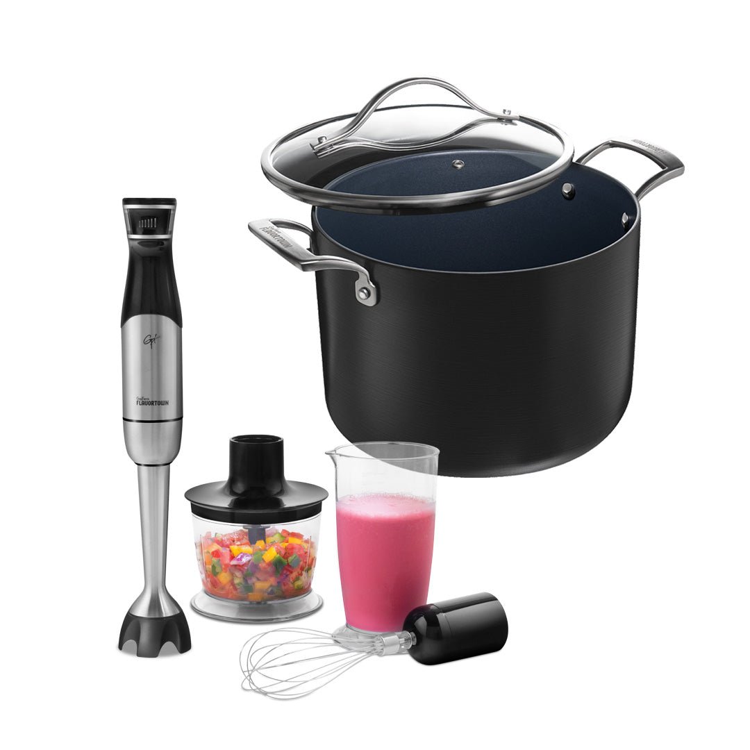 Immersion Blender and Laser Titanium™ 8qt Stock Pot with Lid (Bundle)