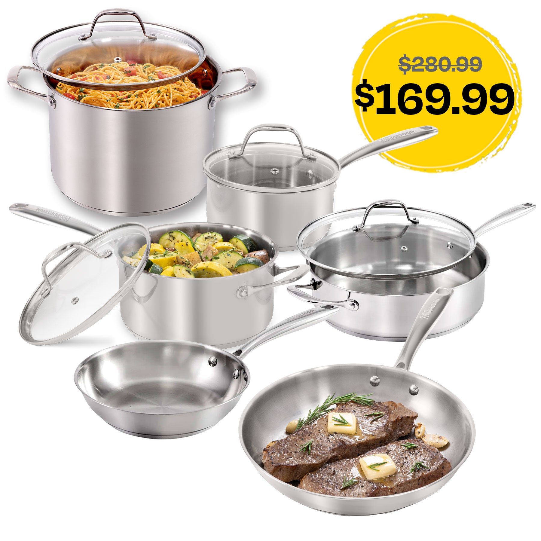 Stainless Steel 10 Piece Set