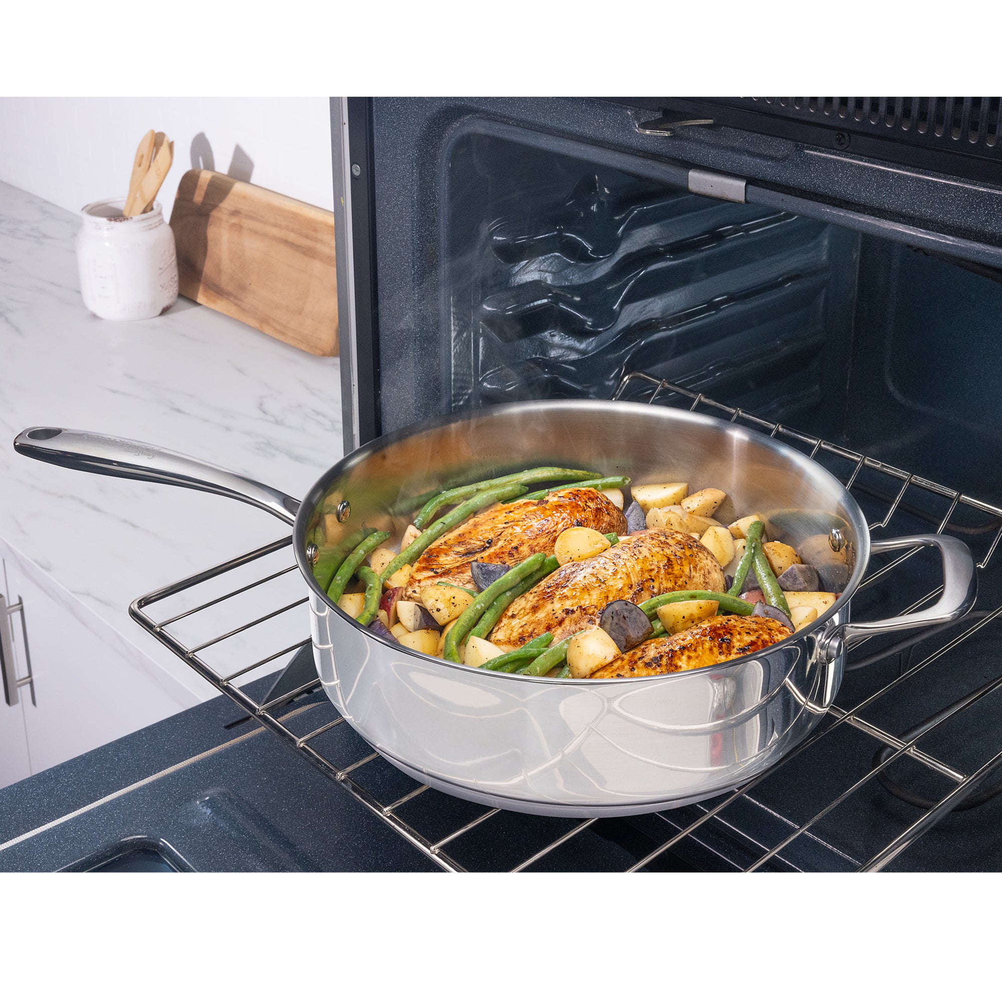 Stainless Steel 5qt Sautepan with Glass Lid