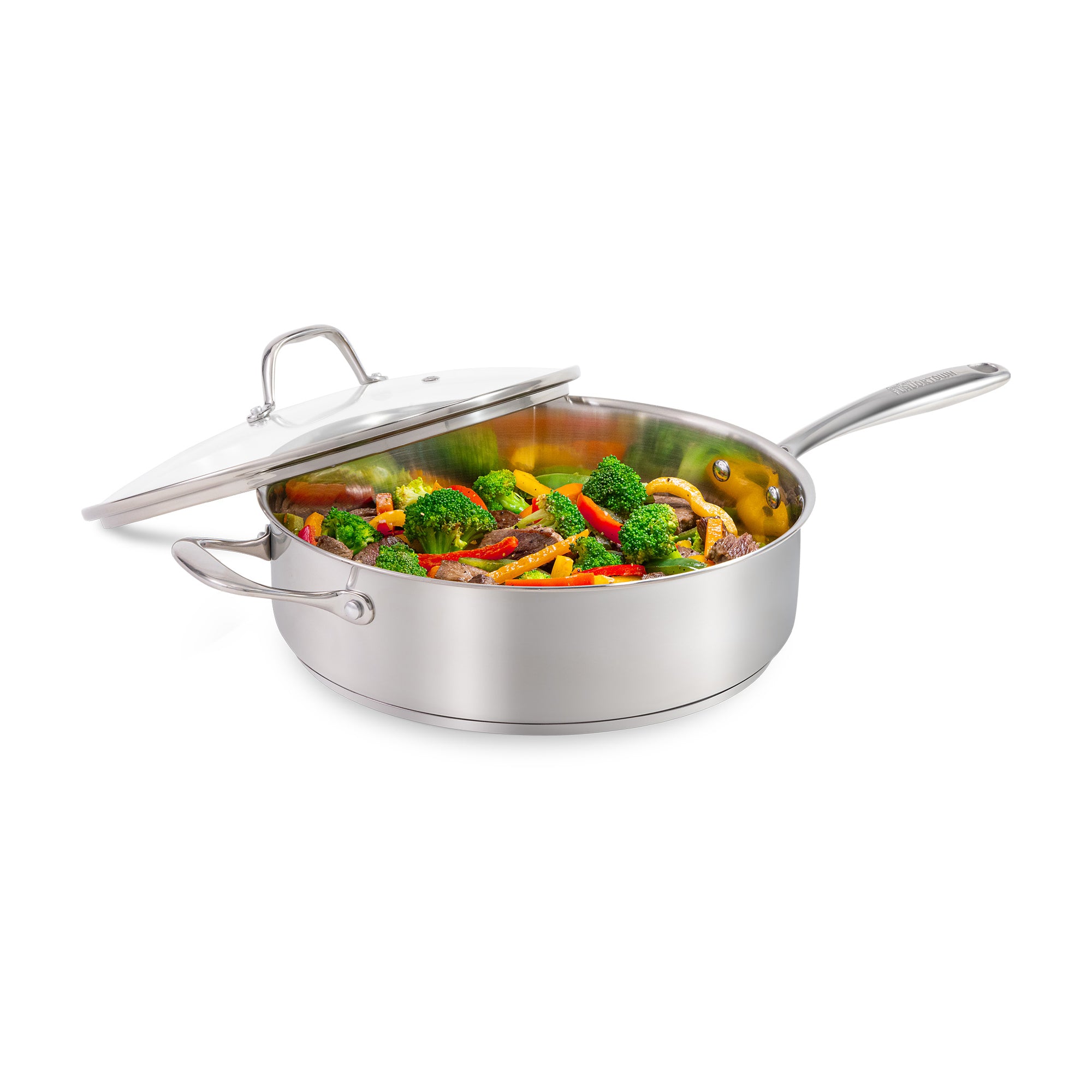 Stainless Steel 5qt Sautepan with Glass Lid